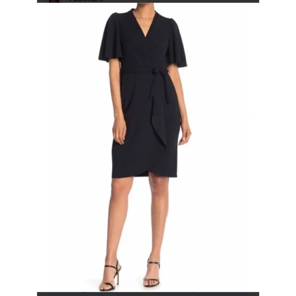 Donna Morgan Flutter Sleeve Wrap Dress NWT